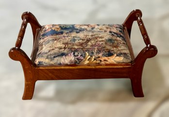 Beautiful French Country Style Cushioned Foot Stool With Handles