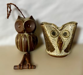 Charming Hanging Owl And Pottery Owl Decor