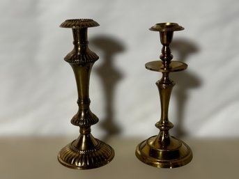 Stunning Vintage Brass Candle Stick Holders - Lot Of 2