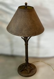 Decorative Molted Iron Table Lamp With Dark Ivory Shade