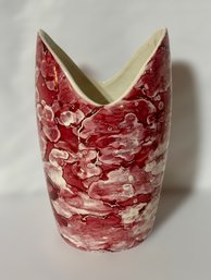 McCoy Fuchsia Marble-Glazed Vase With Abstract Opening