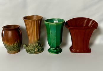 Charming Collection Of Vintage Mccoy Pottery Vases