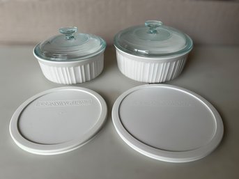 Corningware Casserole Dishes W/ Glass & Plastic Lids