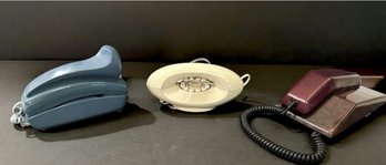 Set Of Vintage Phones Including A Rotary Dial Phone. Lot Of 3