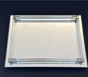 Vintage Glass Mirror Vanity Tray