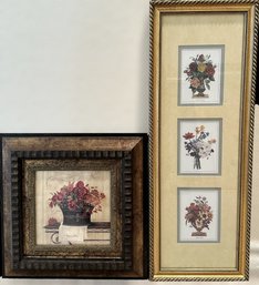 Lovely French Country Floral Print And Traditional Triple Floral Prints In Beautiful Custom Frames