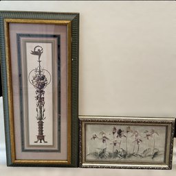 Beautiful Musgrave Purple Dancing Orchids Print And  Charub Floral Print In Custom Frames