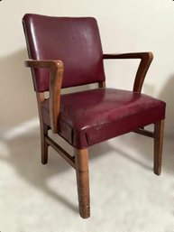 Classic Vintage Maroon Cushioned Client Chair