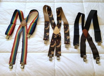Fantastic Assortment Of Men's Suspenders - Lot Of 3