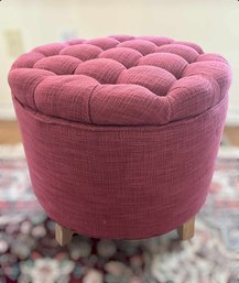 Gorgeous Dusty Rose Tufted Cushion Storage Bench