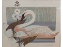 Harry Wysocki Swan Print In A Beautiful Custom Frame