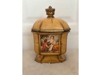 Vintage Mid-century Jar With Beautiful Renaissance Images