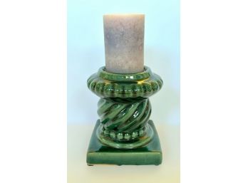 Unique Hunter Green Pillar Candle