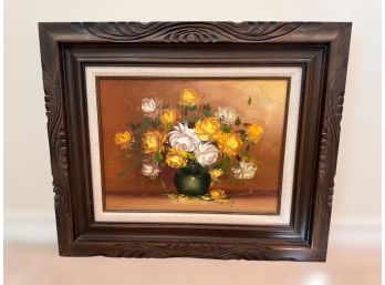 Yellow Rose Painting Signed By Tucker