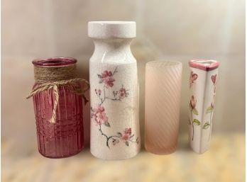 Pink Decorative Vases. Lot Of 4