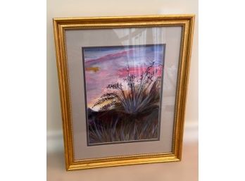 Gorgeous Scenic Sunset Print In A Beautiful Gold Custom Frame