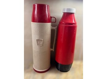 Set Of Red Vintage Thermos's. Lot Of 2