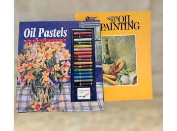 Set Of Oil Painting Workbooks With Oil Crayons Included