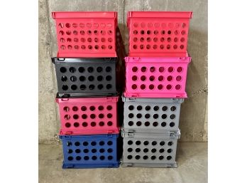 Misc Colored Crates - Lot Of 8