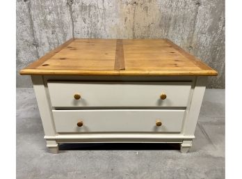 Modern Farmhouse Style Expandable Two Drawer  Coffee Table