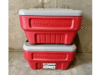 Rubbermaid Action Packer 8gal Storage Boxs - Set Of 2