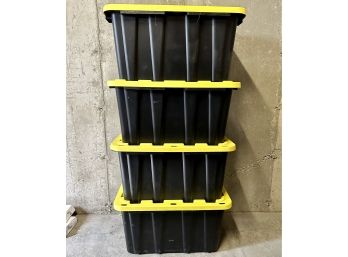 HDX 27 Gal Stackable Storage Totes - Set Of 4