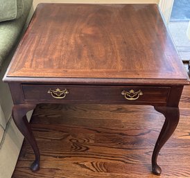 Wood Henredon Side Table With Drawer
