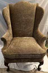 Upholstered Wingback Chair W/ Queen Anne Legs Number 2
