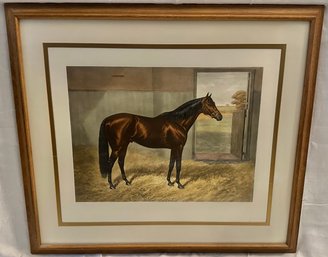 Wood Framed Print Of Horse In Stable By A. C. Havell