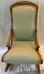 Light Wood Upholstered Rocking Chair