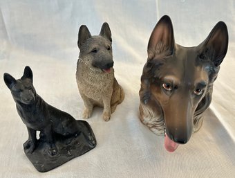 Lot Of 3 German Shepherd Figurines