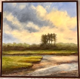 Signed Deborah Randall Oil On Canvas - Perkins Cove, Maine