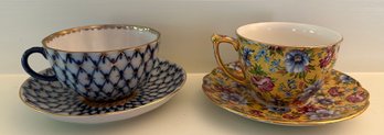 Lot Of 2 Teacup/saucer Sets - England, Russia