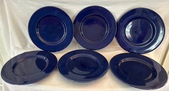 Set Of 6 Dark Blue Williams Sonoma Chargers