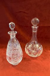 Lot Of 2 Crystal Decanters W/stoppers