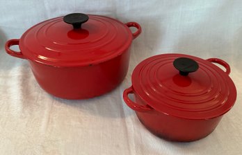 Lot Of Two Cooking Pots  With Lids Le Creuset