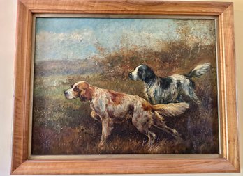 Signed Walter S. Rogers OOC Of Two English Setters