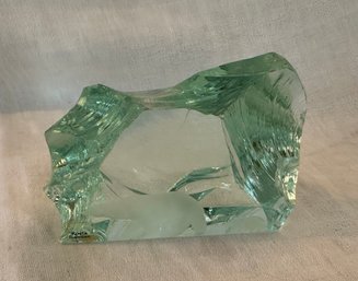 Kosta Sweden Glass Iceberg With Engraved Polar Bear