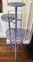 Painted Metal Four-Tiered Plant Stand