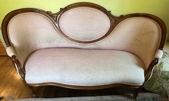 Antique And Upholstered Victorian-style Settee
