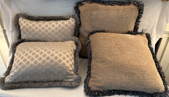 Lot Of 4 Jacquard Design Pillows
