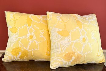 Lot Of Two Decorative Floral Design Pillows