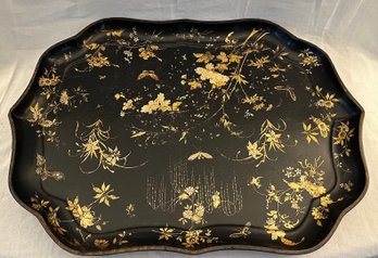 Antique Large Lacquered Tole Tray