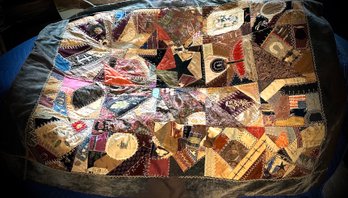 Antique Crazy Quilt Throw - Two-sided