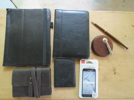 Leather Travel Journal, Notebook Case, Desk Pen, Wallet, Display Protector 3pack, Write Case