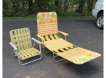 Vintage Aluminum Folding  Lawn And Beach Chairs