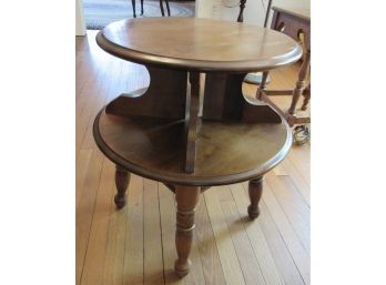 Two Tiered Maple Round Side Table