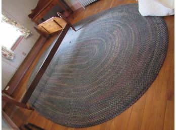 Lowcountry Blue Wool Braided Rug 11' X 8'.2'