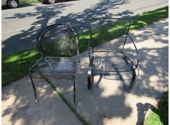 2 Black Metal Chairs