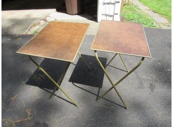 2 Vintage Folding TV Trays